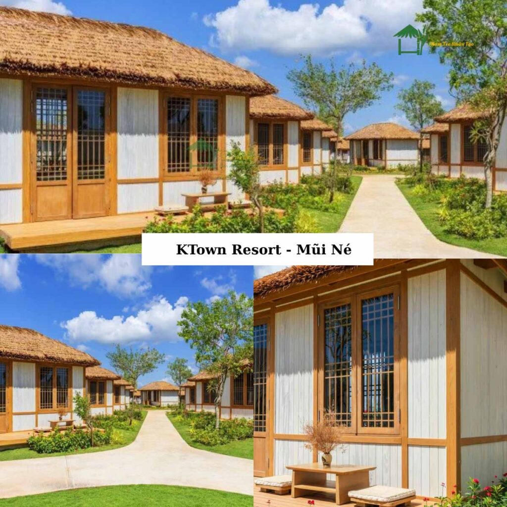 Hệ mái resort sử dụng rơm nhân tạo tại Mũi Né