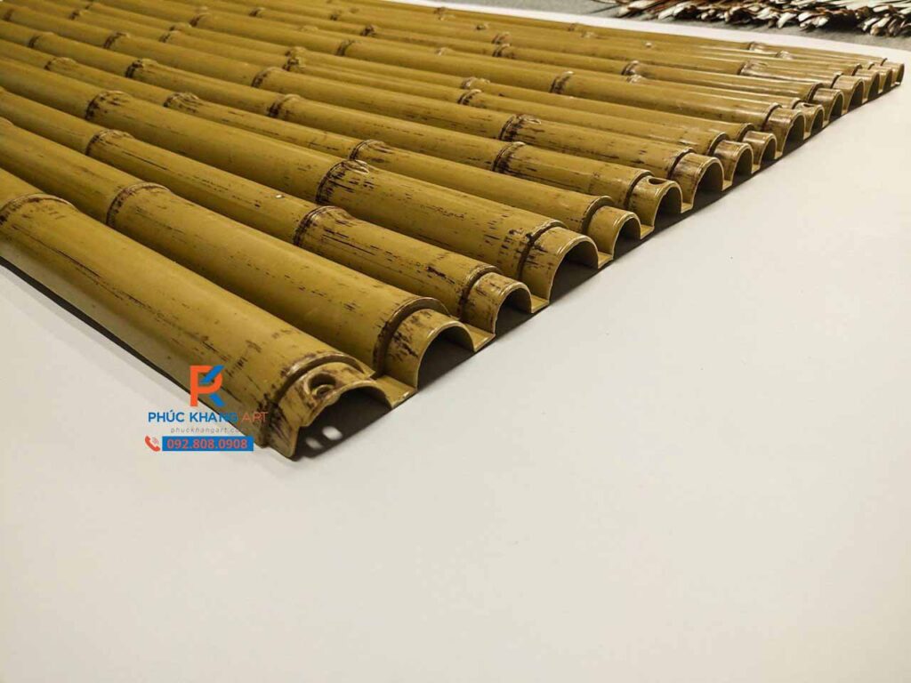 Tre nhân tạo tấm giả tre, vật liệu ốp tường trang trí ngoài trời