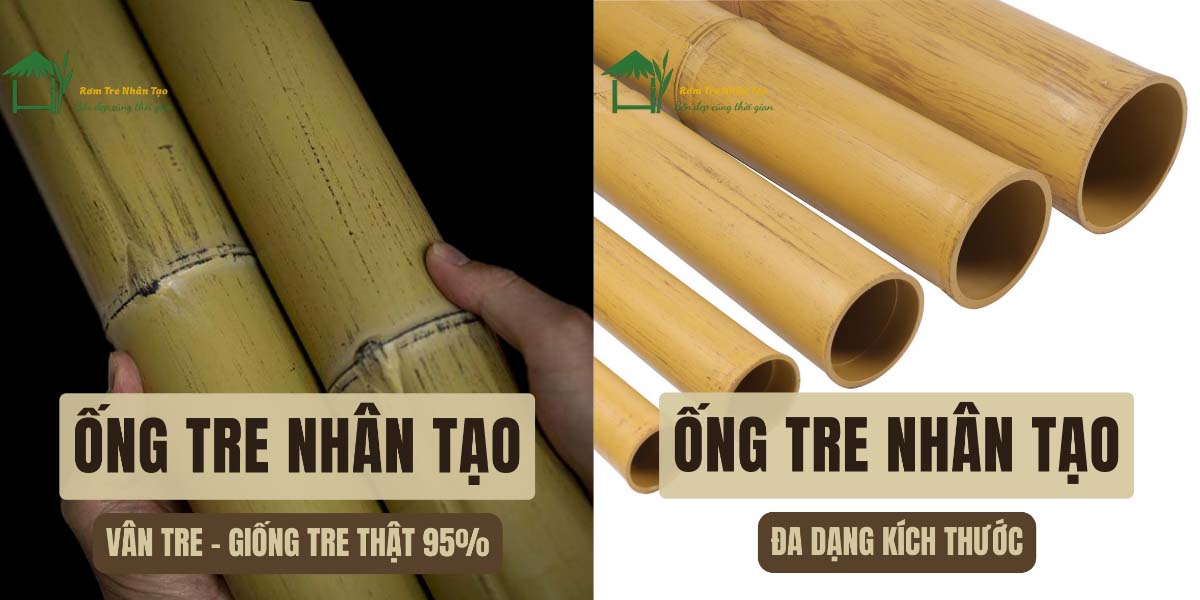 Ống Tre Nhân Tạo 9 ng tre giả nhựa - giống tre thật đến 95%