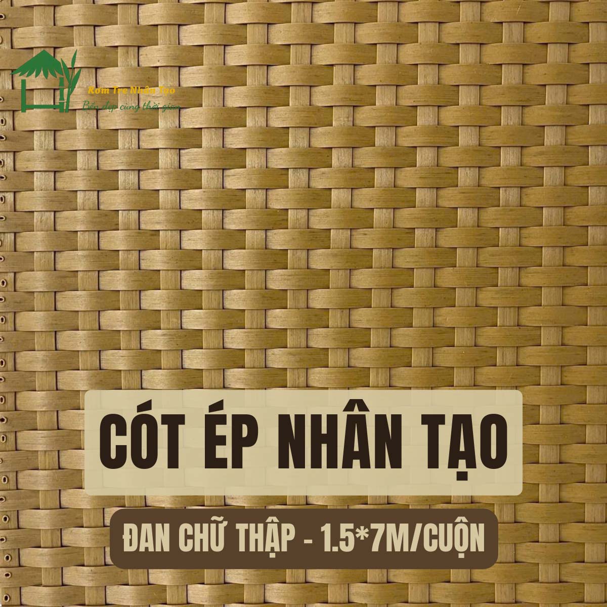 Mành Tre Nhân Tạo Ốp Trần Nhà - 5 Mẫu Mành Tre Nhân Tạo Bán Chạy Nhất 3 Mành đan chữ thập - 1.5m*7m/cuộn