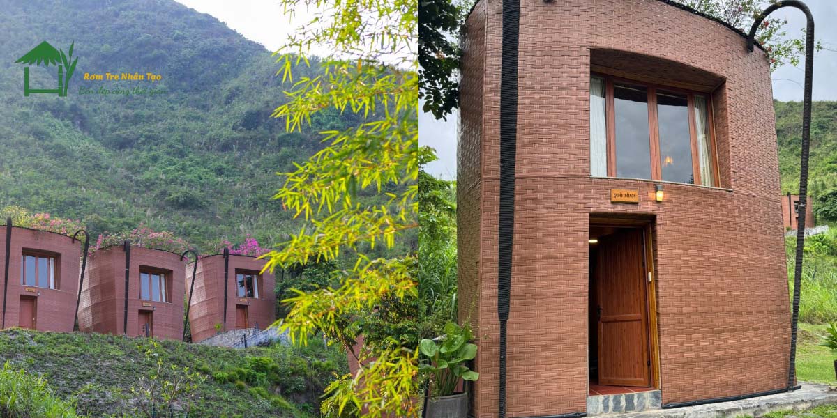 Cót Ép Nhân Tạo Trang Trí Cho Nhà Hàng, Resort, Quán Cafe Sân Vườn – Lựa Chọn Hoàn Hảo Mang Phong Cách Mộc Mạc Và Bền Bỉ Nhất 2025 11 Vách cót ép sử dụng ngoài trời