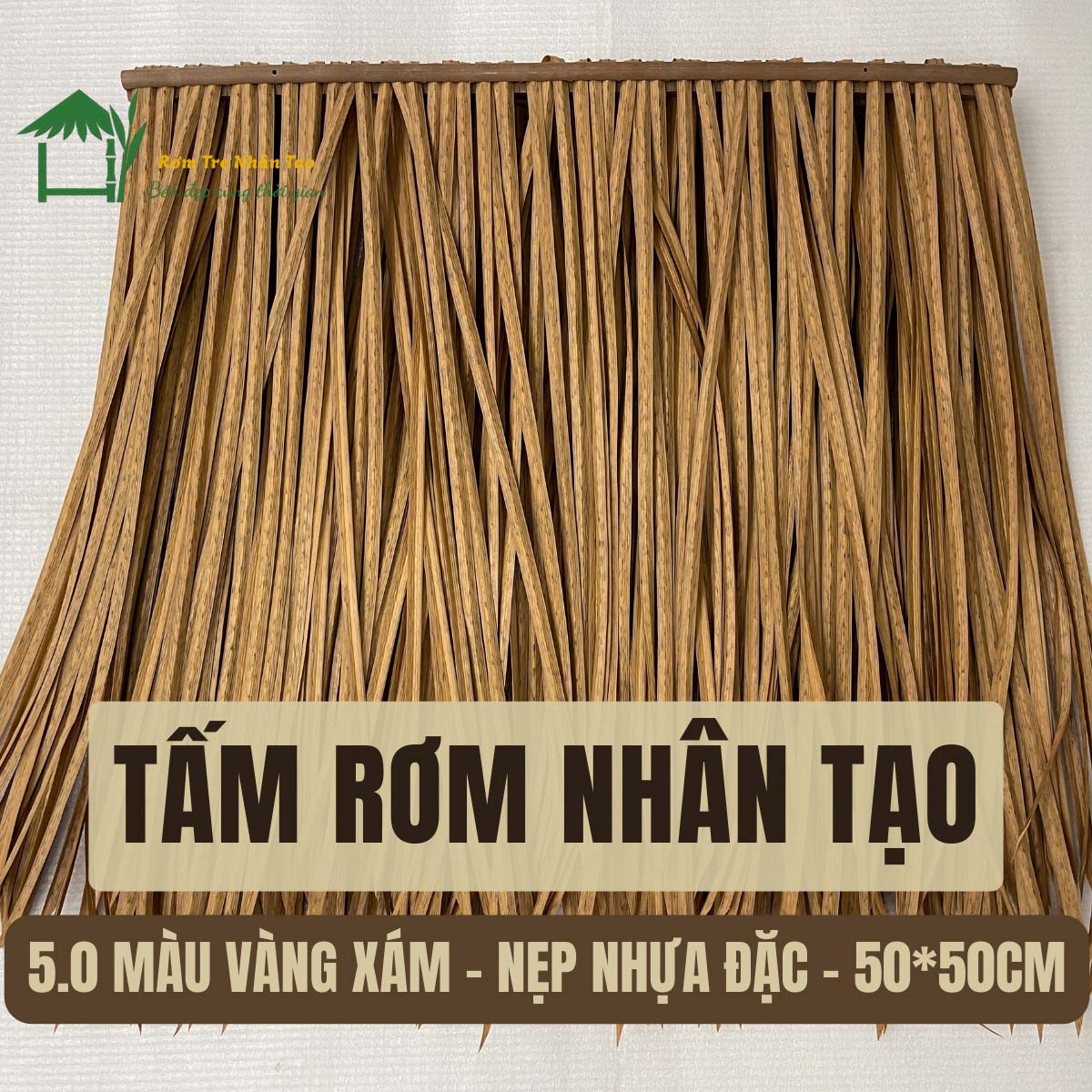 Tấm rơm nhân tạo 5.0 màu vàng xám