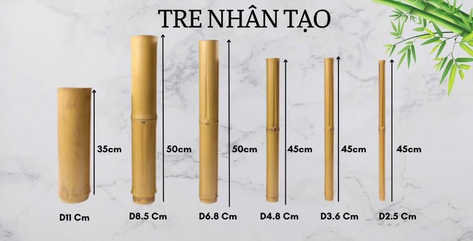 Bảng kích thước ống tre nhân tạo