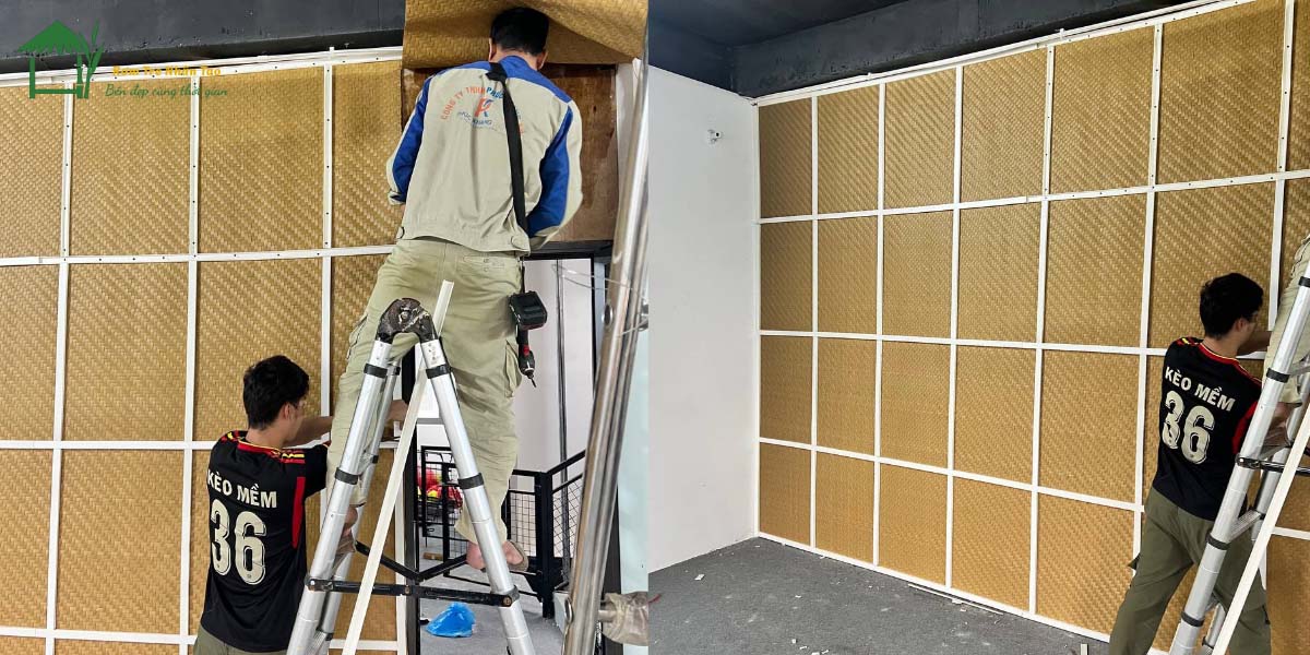 Vách Nhà Cót Ép – 7 Lý Do Nên Chọn Cót Ép Nhân Tạo Để Decor Mộc Mạc Mà Tinh Tế 10 Thi công vách cót ép