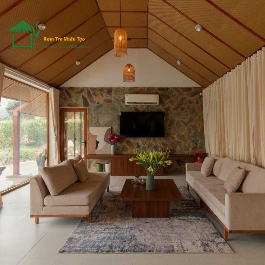 Trần cót ép nhân tạo tại Samdalri House tại Hòa Bình