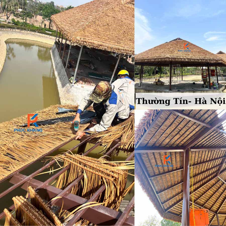 6 Dự án Mái Lá Nhân Tạo Tiêu Biểu Tại Hà Nội 5 Dự án rơm nhân tạo nhà dân Thường Tín – Linh hoạt trong thi công