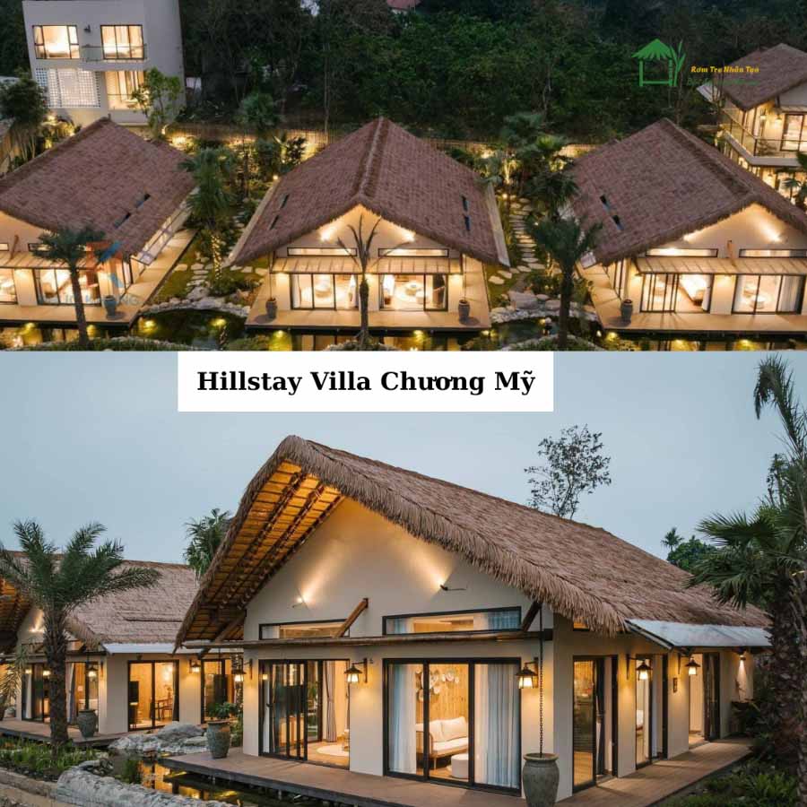 6 Dự án Mái Lá Nhân Tạo Tiêu Biểu Tại Hà Nội 2 Dự án Hillstay Villa Chương Mỹ với mái rơm nhân tạo bền đẹp
