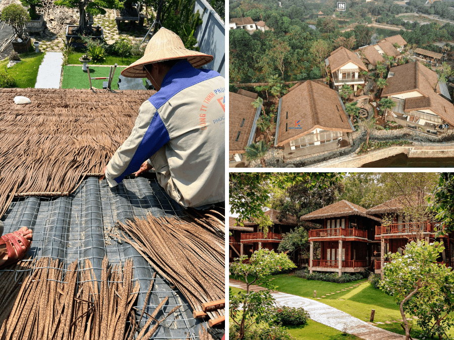 10 Lợi Ích Vượt Trội Của Rơm Nhân Tạo – Giải Pháp Mái Nhà Bền Đẹp Và Tiết Kiệm 4 Thi công rơm nhân tạo nhanh chống và dễ dàng, tiết kiệm chi phí nahan công