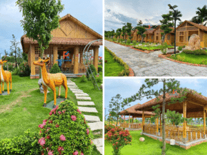 Rơm Nhân Tạo Mái Lá Thẩm Mỹ & Lâu Bền 2025 11 Rơm nhân tạo lợp mái Khu sinh thái tại Bình Dương