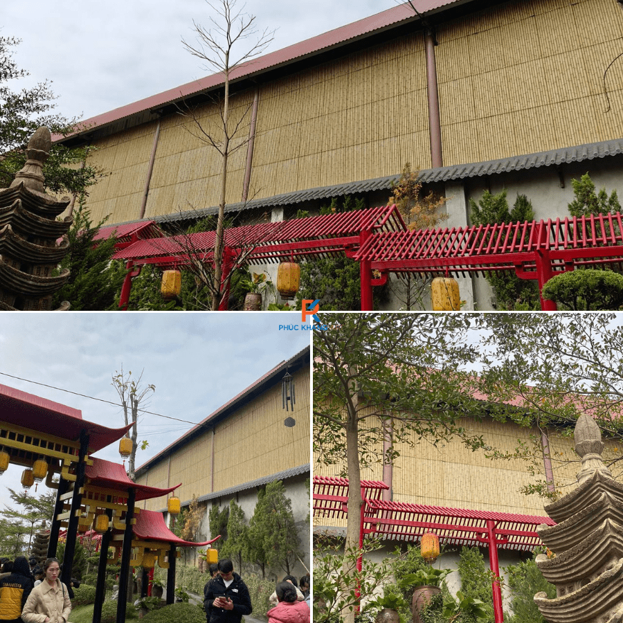 Tấm tre dựng vách tại chùa Cây Thị - Hà Nam