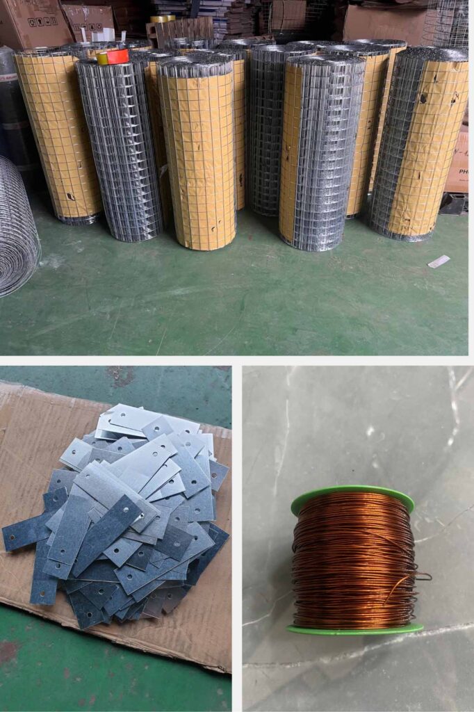 Các loại phụ kiện thi công rơm nhân tạo như đinh, nẹp, viền mái