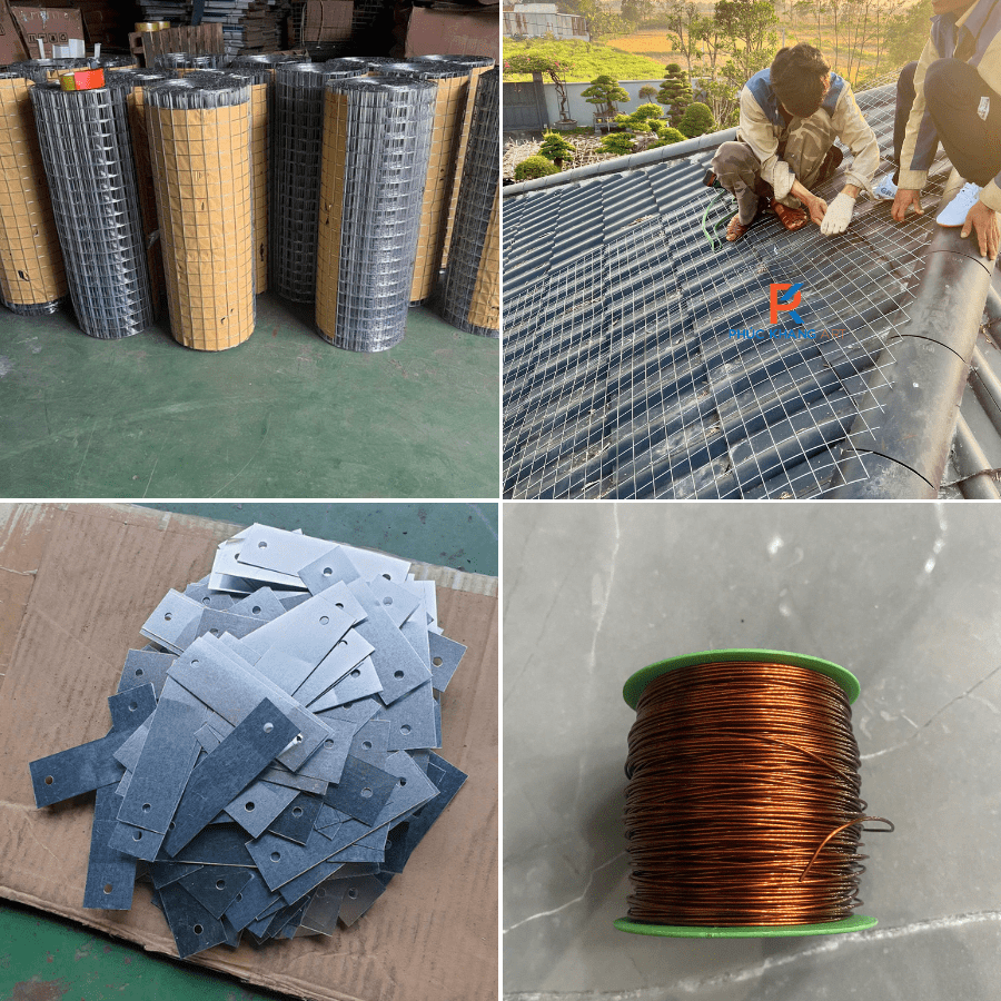 Vật tư phụ cần có khi thi công rơm trên hệ mái phụ