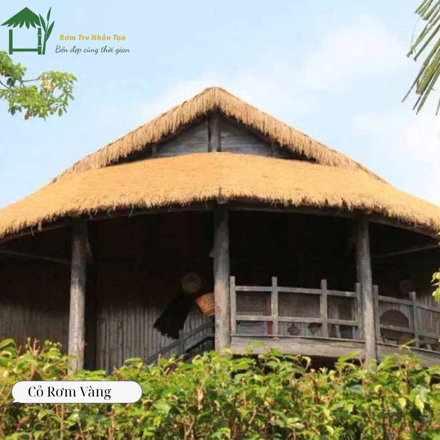 Cỏ rơm nhựa lợp mái nhà sàn