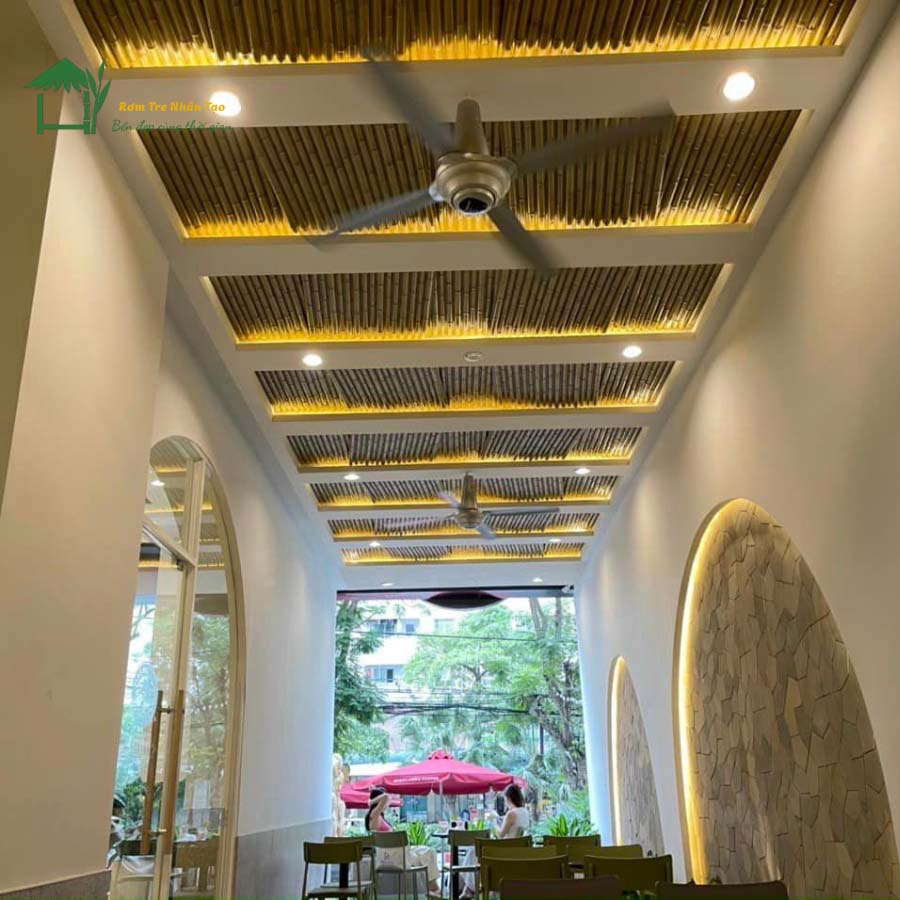 Trần tre từ ống tre nhân tạo