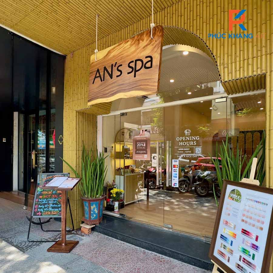 Tấm tre nhân tạo trang trí spa sang trọng