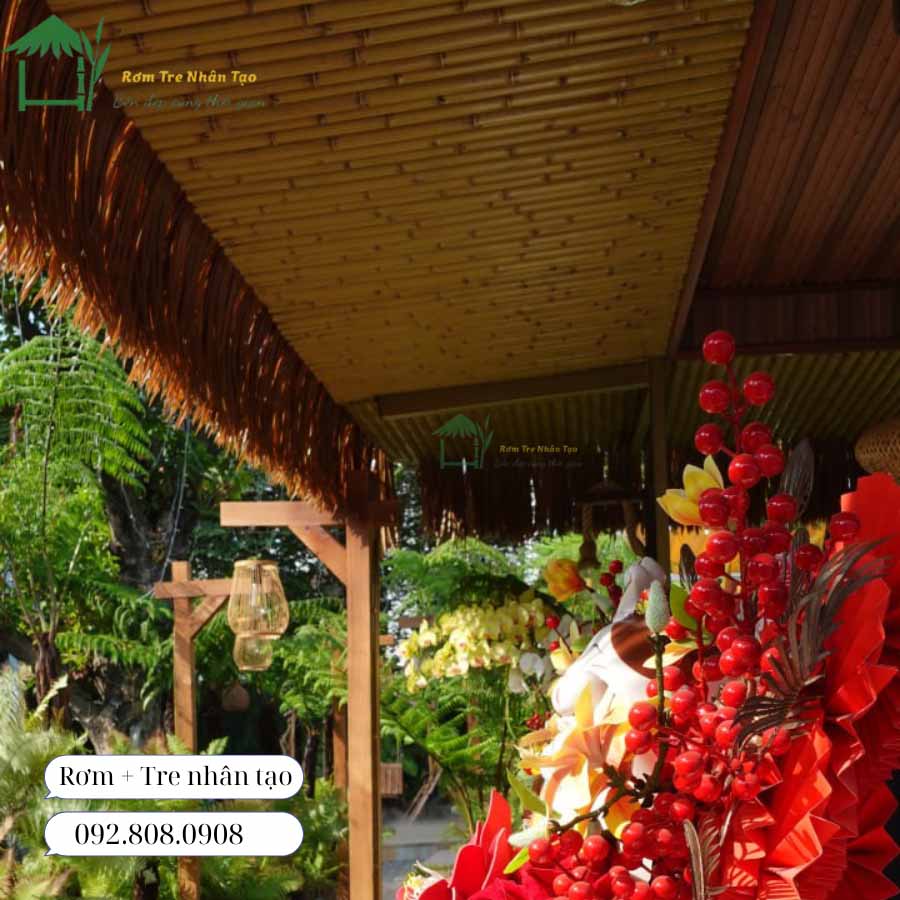 Rơm tre nhân tạo được ứng dụng tại quầy bar Big83