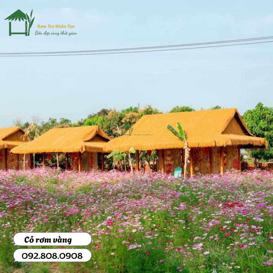 Cỏ rơm gây ấn tượng mạnh với khách, chi phí thấp