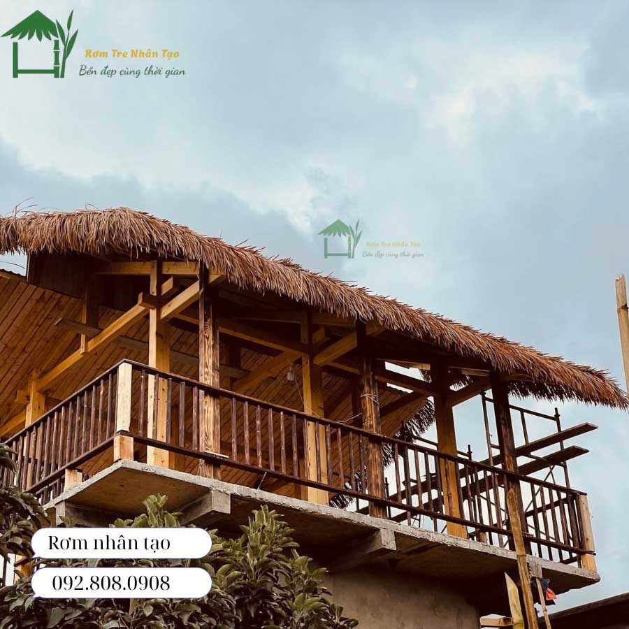 Mái chòi quán cafe lợp rơm nhân tạo