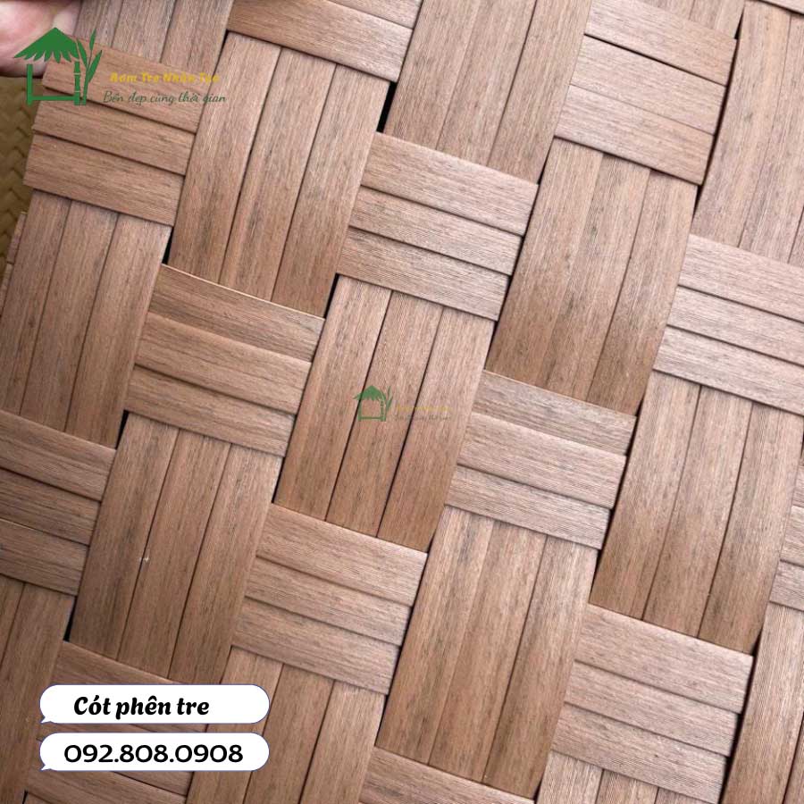 Mẫu cót phên tre nhân tạo nâu đỏ