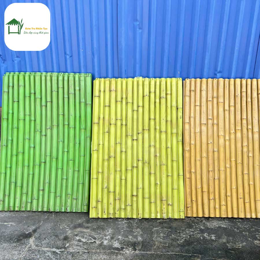 Gạch decor tre nhân tạo nhiều màu sắc, phù hợp cho tường ngoài trời và công trình xanh.