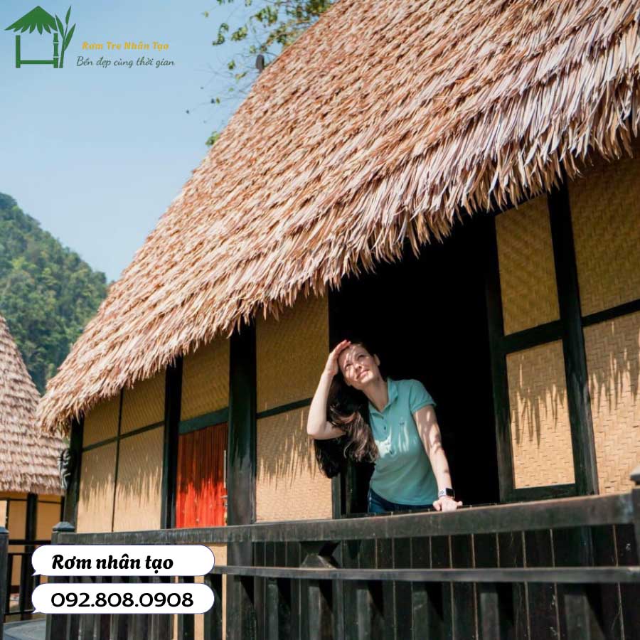 Homestay Tây Nguyên với mái rơm nhân tạo mộc mạc, gần gũi thiên nhiên