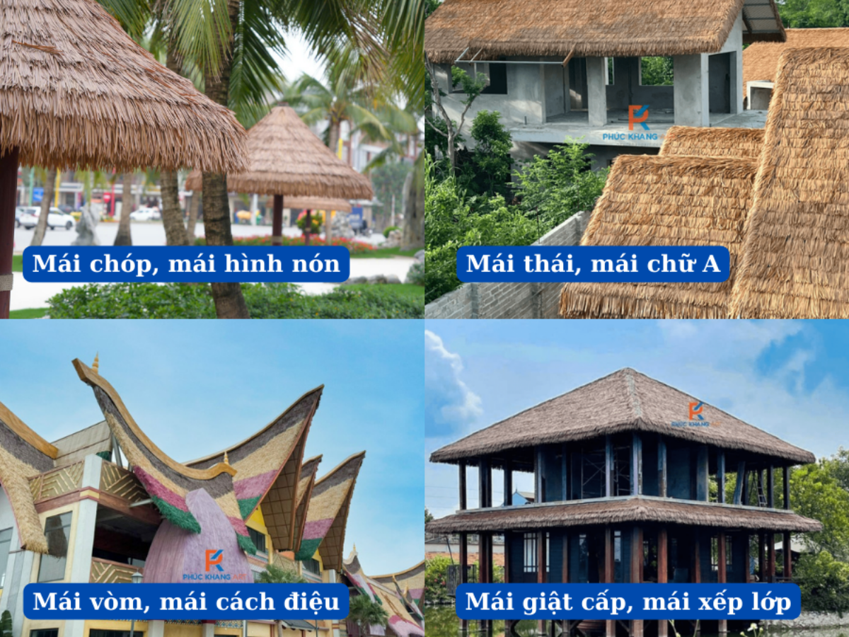 Ảnh đại diện các loại mái lợp rơm nhân tạo ngoài trời