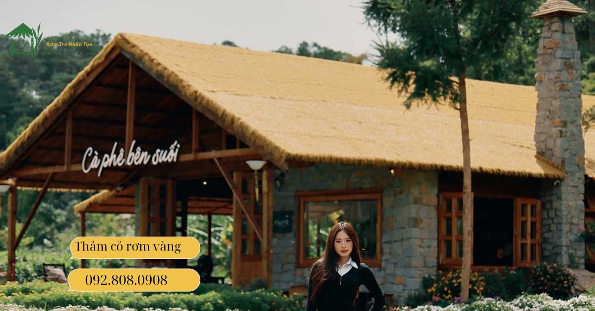 Thảm cỏ rơm vàng được ứng dụng rộng rãi vì thẩm mỹ cao, chi phí thấp