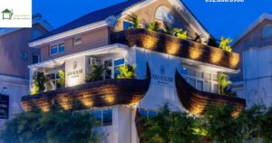 Toàn cảnh An House Spa với thiết kế ấn tượng cùng rơm nhân tạo