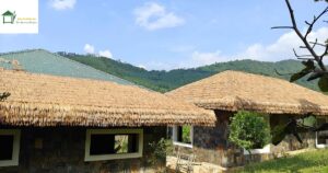 Khu nghỉ dưỡng đoang hoàn thiện mái lợp rơm nhân tạo